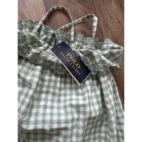 Polo Ralph Lauren‎ Little Girl's Eyelet Gingham Dress Size 2 New - Picture 5 of 5